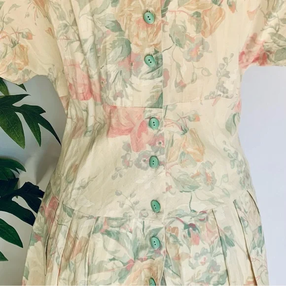 v i n t a g e :: Pastel Floral Romantic Cottagecore ILGWU Dress - Picture 5 of 14